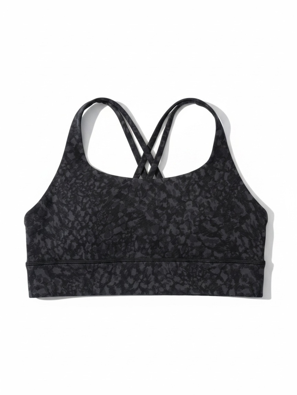 Lululemon Energy Longline Bra Women 10 Leopard Camo Deep Coal Multi Strappy - Picture 4 of 10